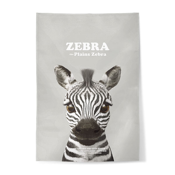 Zebra the Plains Zebra Retro Fabric Poster