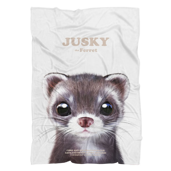 Jusky the Ferret Retro Fleece Blanket