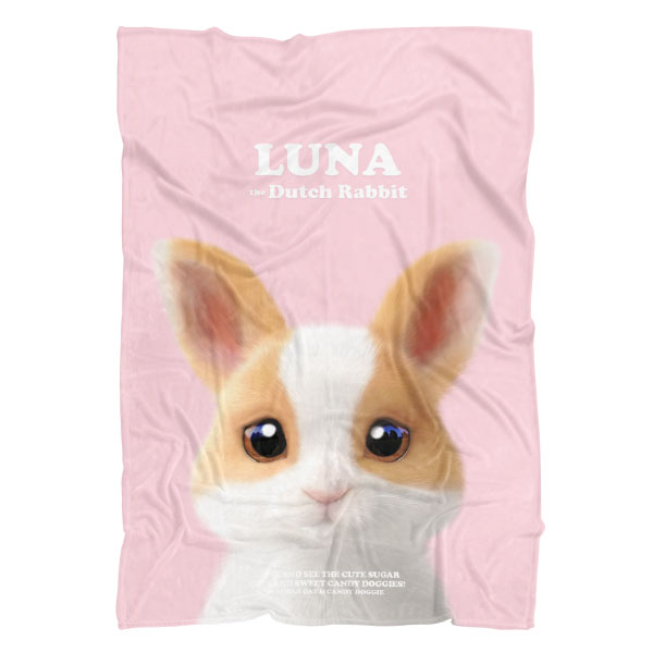 Luna the Dutch Rabbit Retro Fleece Blanket