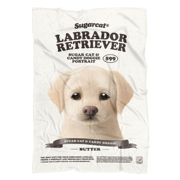 Butter the Labrador Retriever New Retro Fleece Blanket