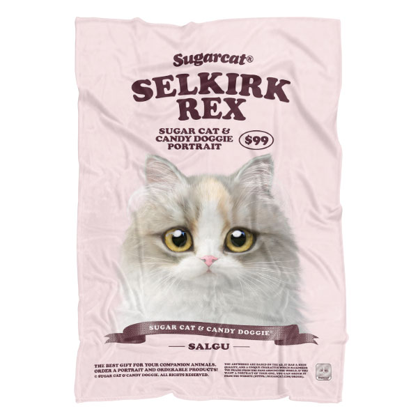 Salgu the Selkirk Rex New Retro Fleece Blanket