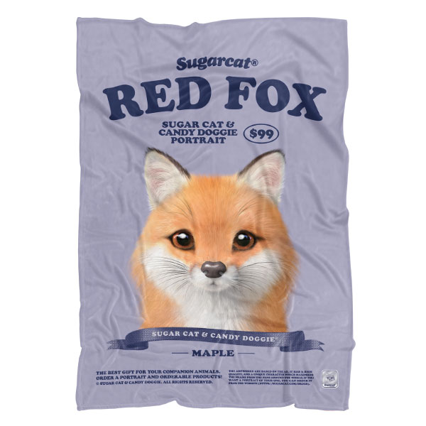 Maple the Red Fox New Retro Fleece Blanket
