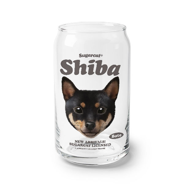 Bate the Shiba TypeFace Beer Can Glass