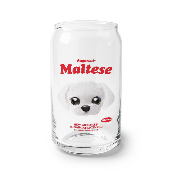 Kkoong the Maltese TypeFace Beer Can Glass