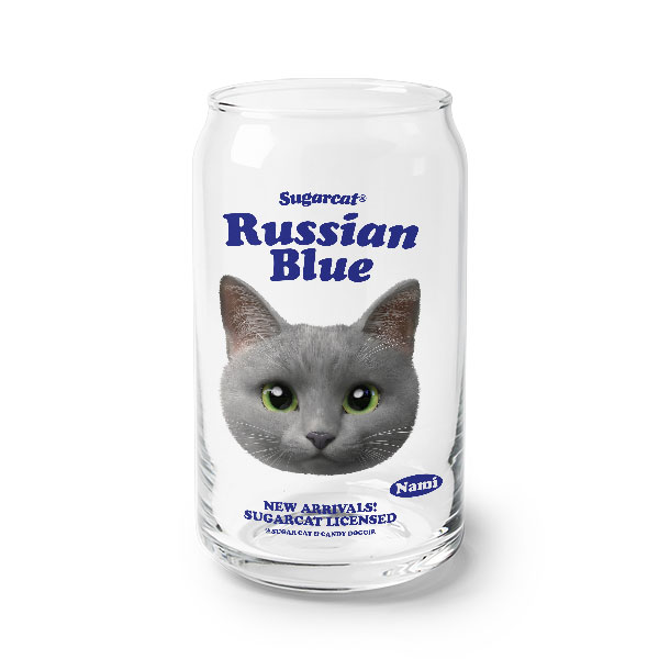 Nami the Russian Blue TypeFace Beer Can Glass