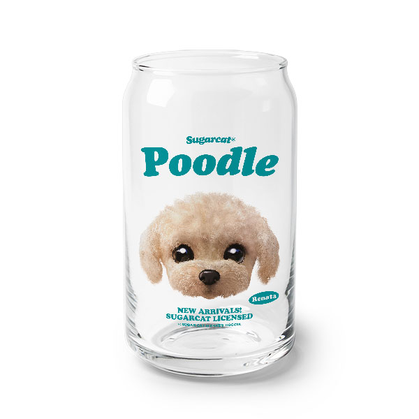Renata the Poodle TypeFace Beer Can Glass