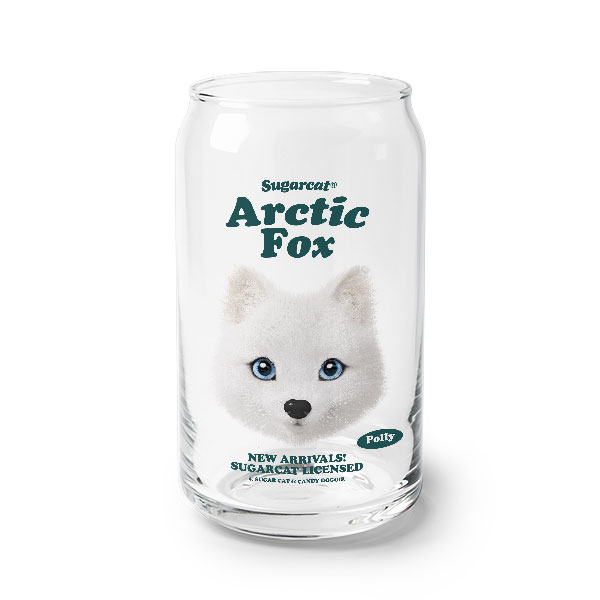 Polly the Arctic Fox TypeFace Beer Can Glass