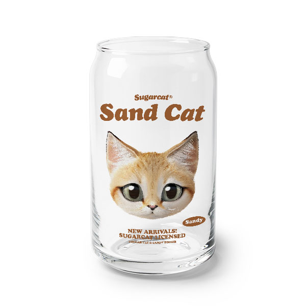 Sandy the Sand cat TypeFace Beer Can Glass