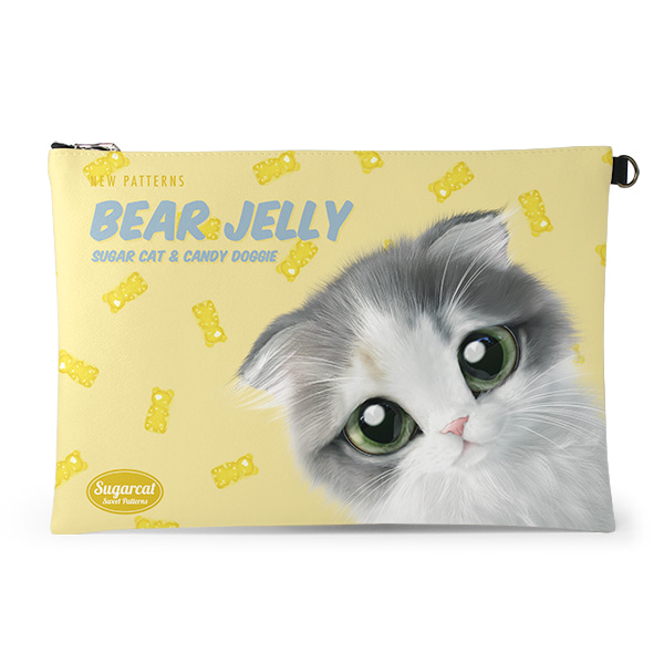 Joy the Kitten’s Gummy Baers Jelly New Patterns Leather Clutch (Flat)