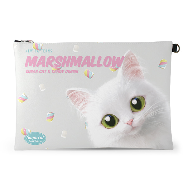 Ria’s Marshmallow New Patterns Leather Clutch (Flat)