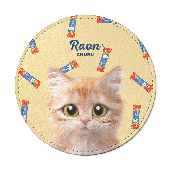 Raon the Kitten’s Churu Leather Coaster