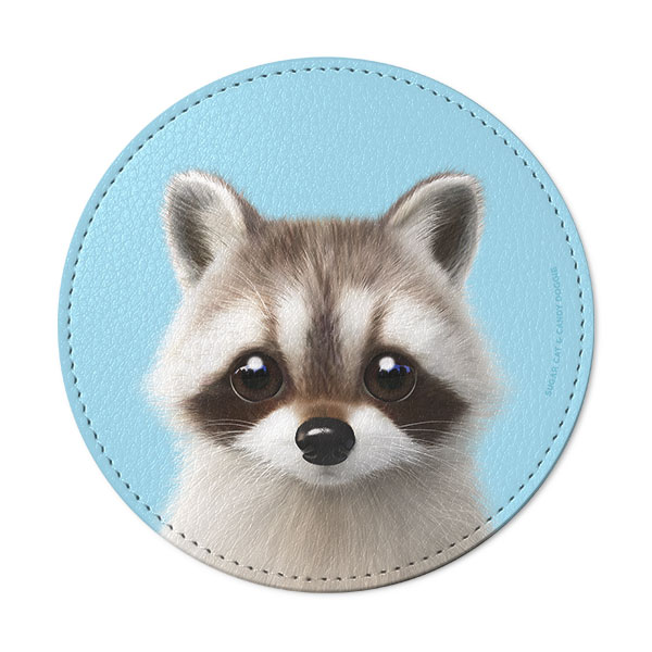Nugulman the Raccoon Leather Coaster