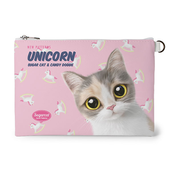 Merry’s Unicorn New Patterns Leather Flat Pouch