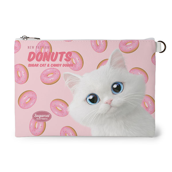 Soondooboo’s Donuts New Patterns Leather Flat Pouch