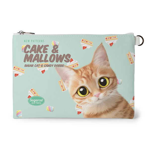 Ssol’s Cake &amp; Mallows New Patterns Leather Flat Pouch