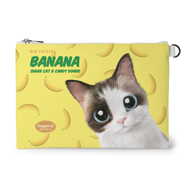 Tino’s Banana New Patterns Leather Flat Pouch