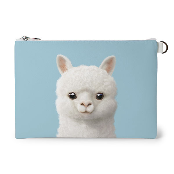 Angsom the Alpaca Leather Flat Pouch