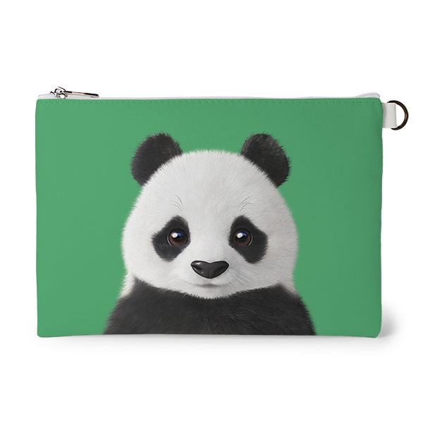 Pang the Giant Panda Leather Flat Pouch