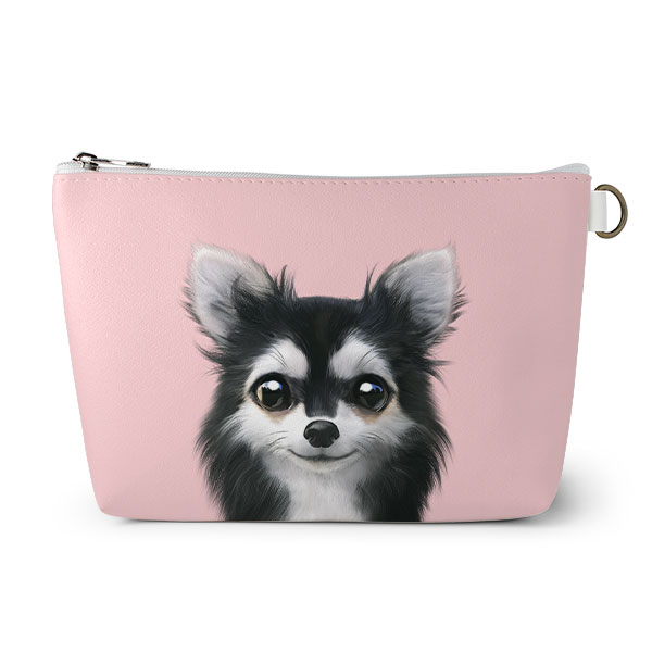 Cola the Chihuahua Leather Triangle Pouch