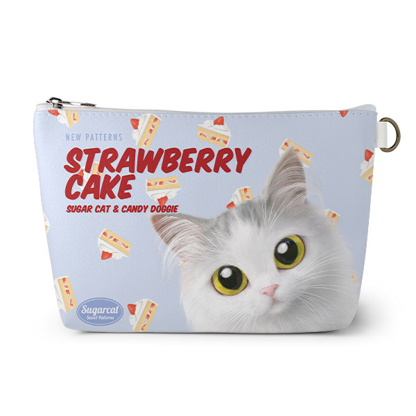 Rangi the Norwegian forest’s Strawberry Cake New Patterns Leather Triangle Pouch