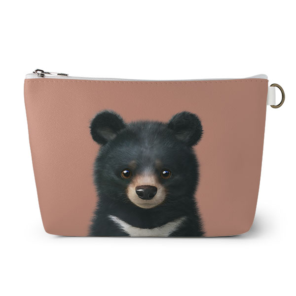 Bandal the Aisan Black Bear Leather Triangle Pouch