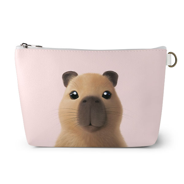 Capybara the Capy Leather Triangle Pouch