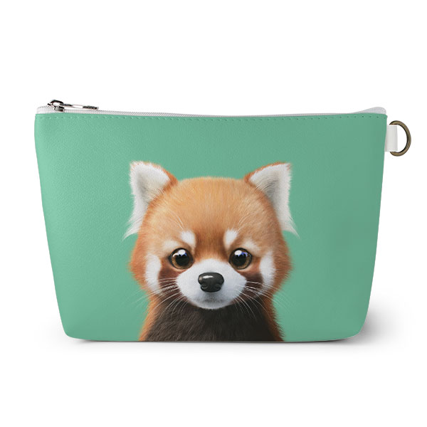 Radi the Lesser Panda Leather Triangle Pouch