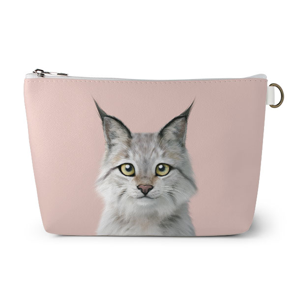 Wendy the Canada Lynx Leather Triangle Pouch