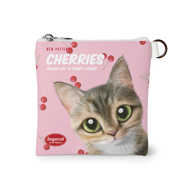 Cherry’s Cherries New Patterns Mini Flat Pouch