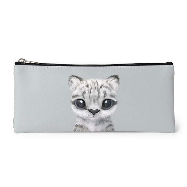 Yungki the Snow Leopard Leather Pencilcase