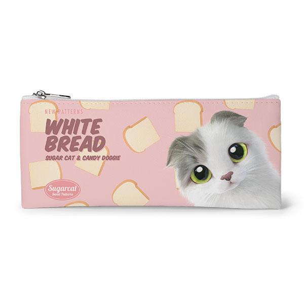 Duna’s White Bread New Patterns Leather Flat Pencilcase