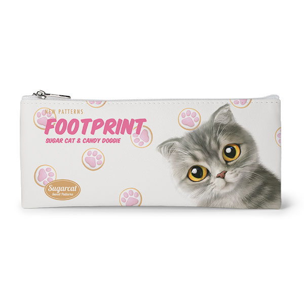 Rion’s Footprint Cookie New Patterns Leather Flat Pencilcase
