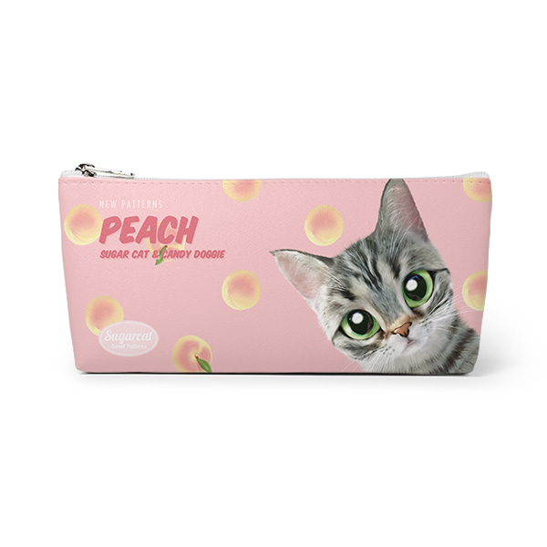 Momo the American shorthair cat’s Peach New Patterns Leather Triangle Pencilcase