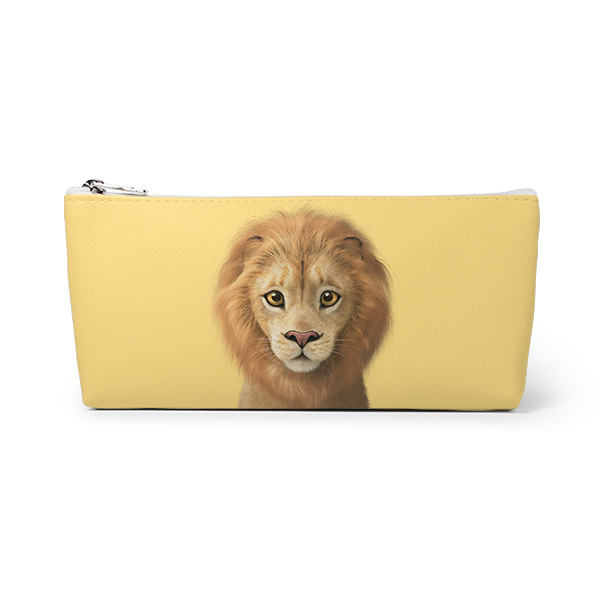 Lager the Lion Leather Triangle Pencilcase