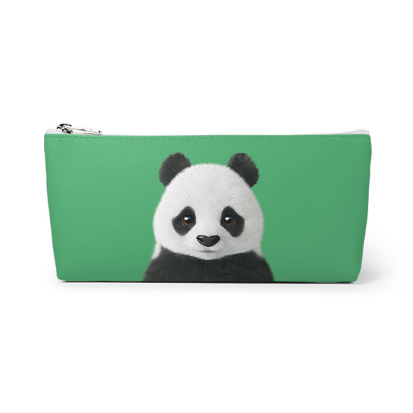 Pang the Giant Panda Leather Triangle Pencilcase