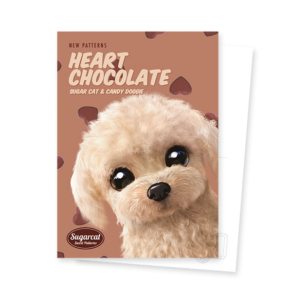 Renata the Poodle’s Heart Chocolate New Patterns Postcard