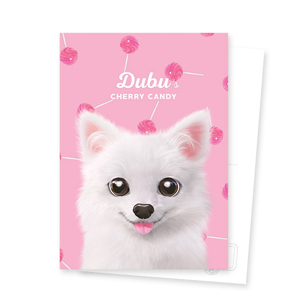 Dubu the Spitz’s Cherry Candy Postcard