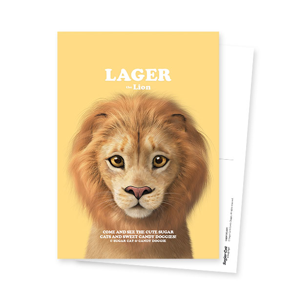 Lager the Lion Retro Postcard