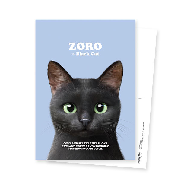 Zoro the Black Cat Retro Postcard
