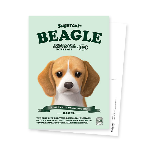 Bagel the Beagle New Retro Postcard