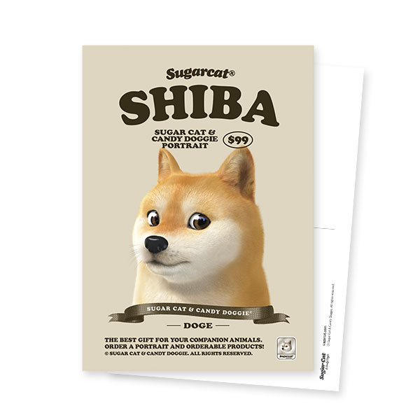 Doge the Shiba Inu (GOLD ver.) New Retro Postcard