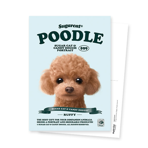 Ruffy the Poodle New Retro Postcard