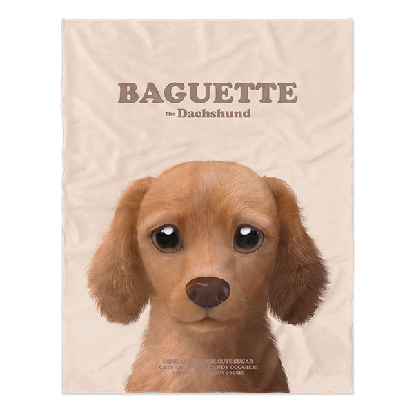 Baguette the Dachshund Retro Soft Blanket