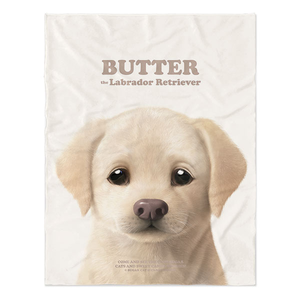 Butter the Labrador Retriever Retro Soft Blanket