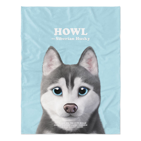 Howl the Siberian Husky Retro Soft Blanket