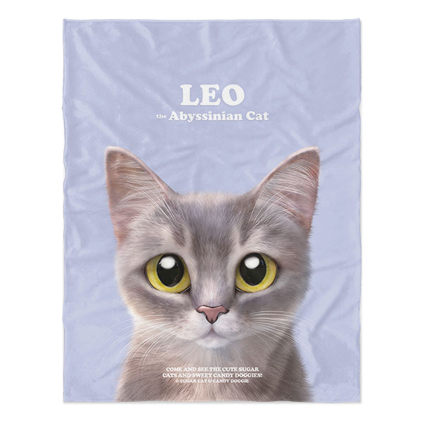 Leo the Abyssinian Blue Cat Retro Soft Blanket