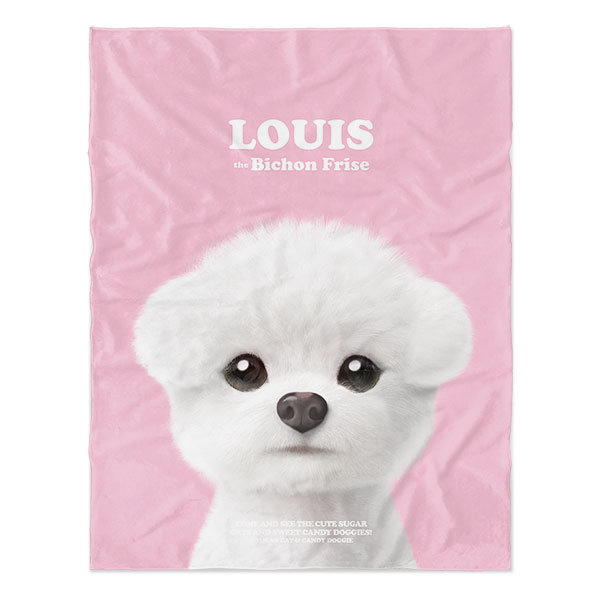 Louis the Bichon Frise Retro Soft Blanket