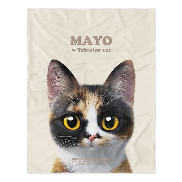 Mayo the Tricolor cat Retro Soft Blanket
