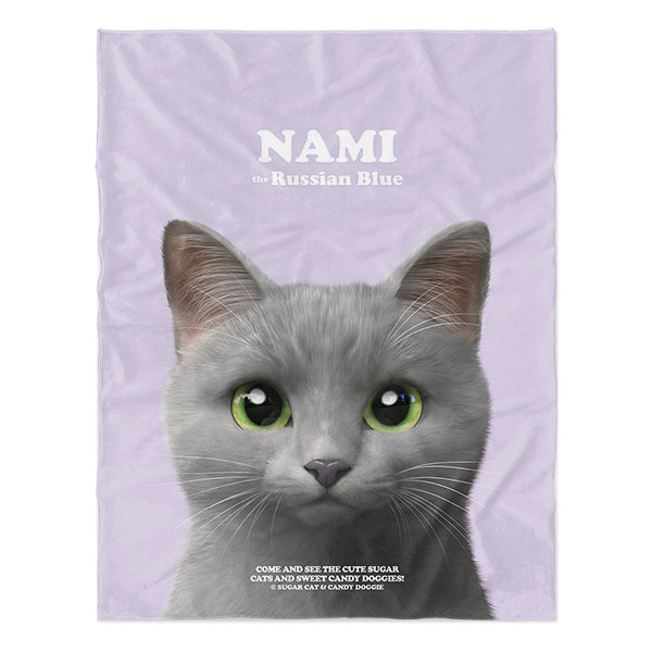 Nami the Russian Blue Retro Soft Blanket