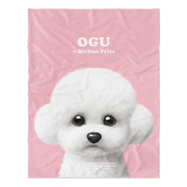 Ogu the Bichon Retro Soft Blanket